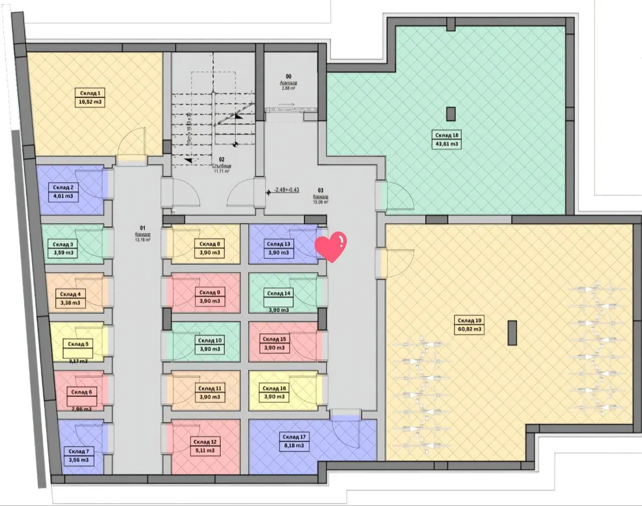 Планировка трехкомнатного апартамента в комплексе City v2, с указанием площадей комнат и общей структуры.