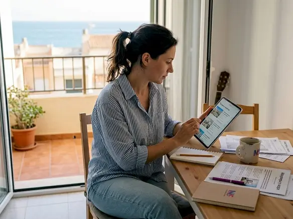 Женщина подбирает себе квартиру у моря в Болгарии