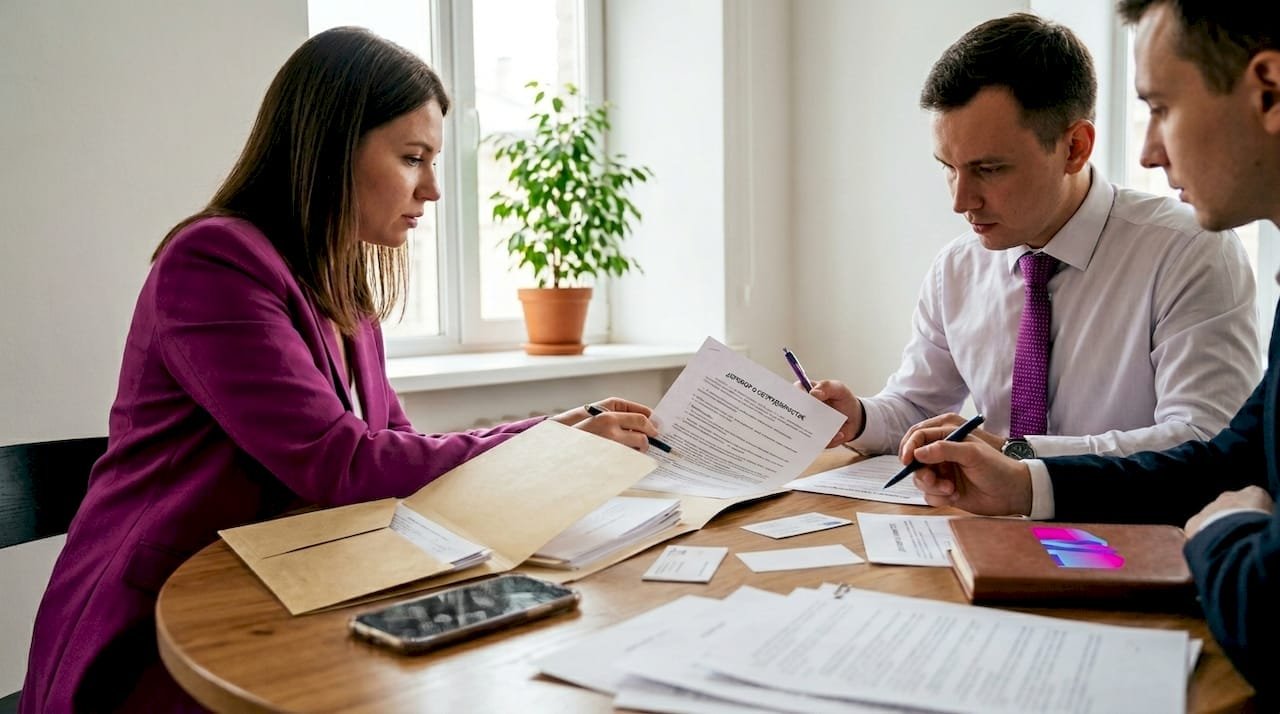 Встреча по обсуждению условий договора в переговорной компании